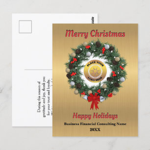 Postal Navidades Deseos del logotipo de la empresa