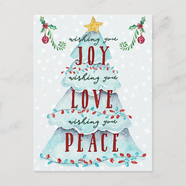 Postal Navidades disfrutan del amor y la paz (Anverso)