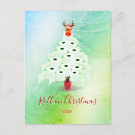 Postal Navidades divertidos Árbol de inodoros de vacacion
