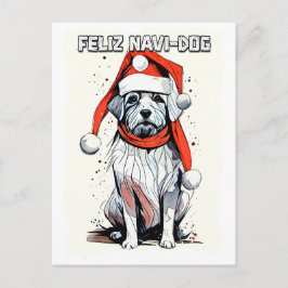 Postal Navidades divertidos citan a un caprichoso perro d