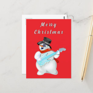 Postal Navidades divertidos con guitarrista musical de Sn