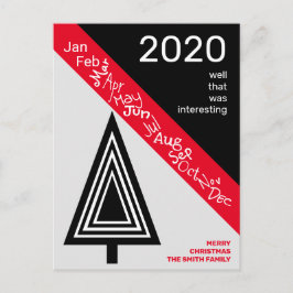 Postal Navidades divertidos de color blanco negro en 2020