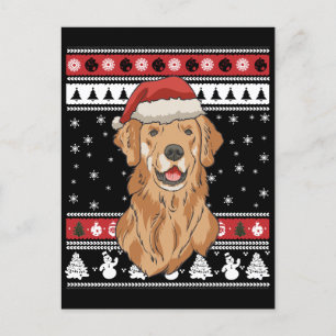 Postal Navidades divertidos de Golden Retriever