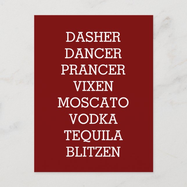 Postal Navidades divertidos de la bebida (Anverso)