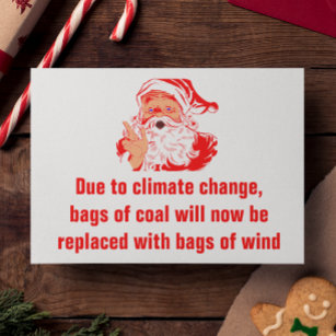 Postal Navidades divertidos: La bolsa de carbón es ahora 