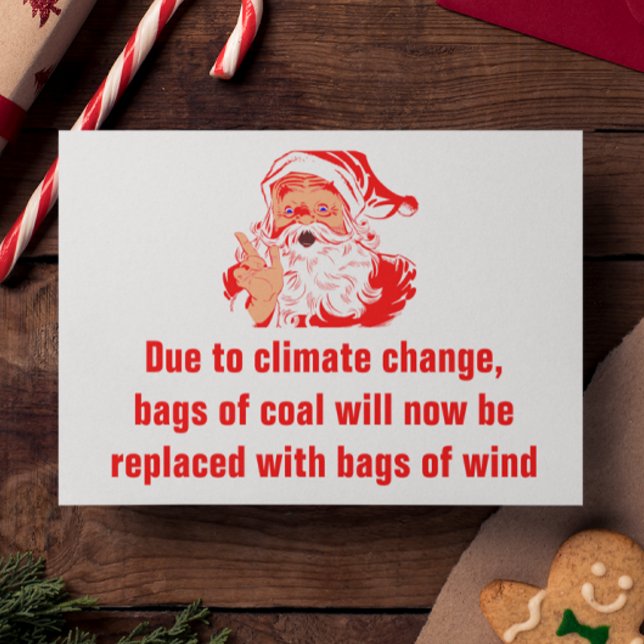 Postal Navidades divertidos: La bolsa de carbón es ahora  (Funny Holiday Card)