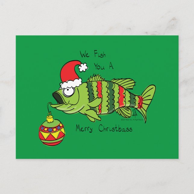 Postal Navidades divertidos Personalizado de pescado de p (Anverso)