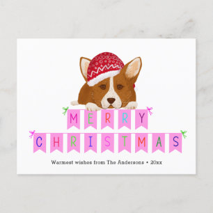 Postal Navidades divertidos rosados Bunner Banner Gorra R