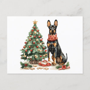 Postal Navidades Dobermann Dogs