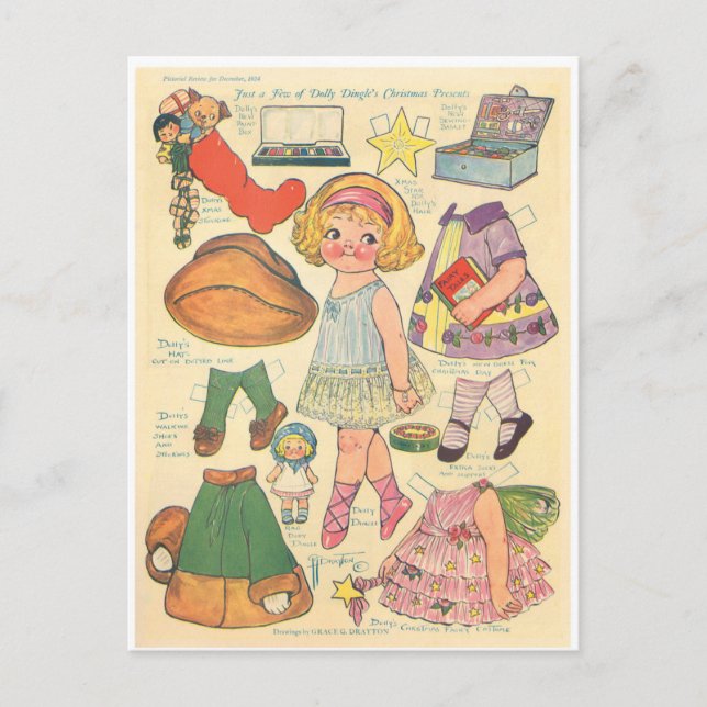 POSTAL NAVIDADES DOLLY DOLLY DINGLE DE PAPELES (Anverso)