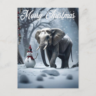 Postal Navidades elefantes