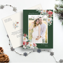 Postal Navidades Elegantes Verdes Foto Postcard