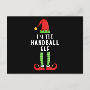 Postal Navidades Elf de balonmano que coinciden con regal