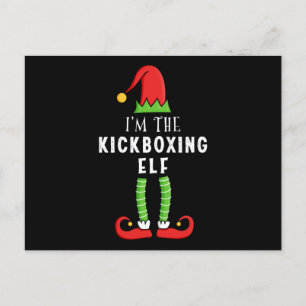 Postal Navidades elfos de Kickboxing en regalo familiar