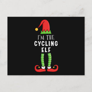 Postal Navidades elfos en bicicleta a juego regalo famili