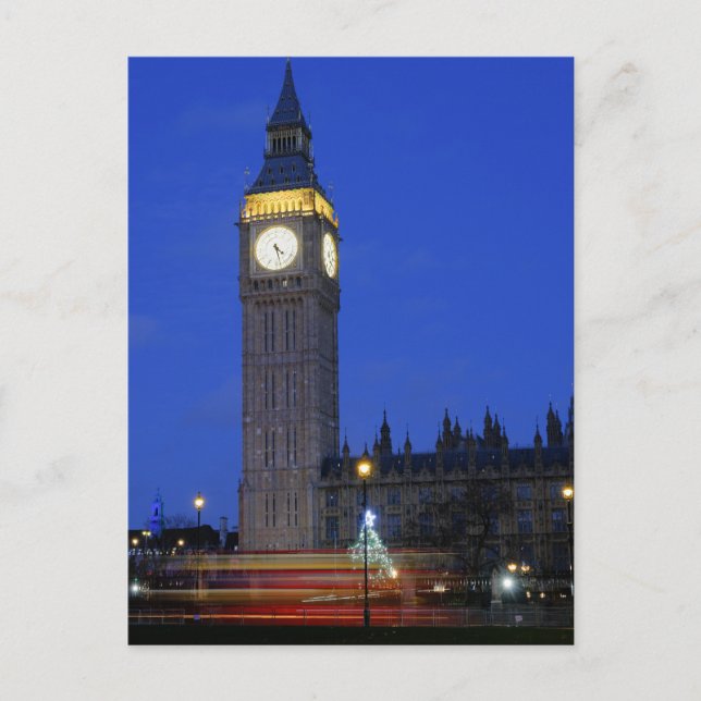 Postal Navidades en "Big Ben", Londres Reino Unido (Anverso)