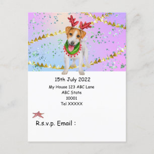 Postal Navidades en julio con el perro Santa Claus