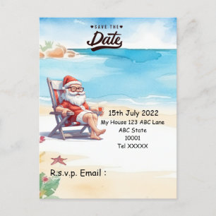 Postal Navidades en julio con SANTA CLAUS Guardar fecha