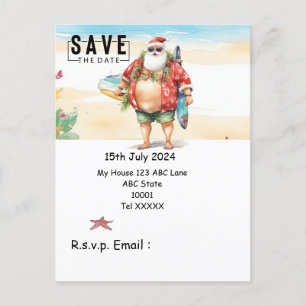 Postal Navidades en julio con SANTA CLAUS Guardar fecha