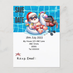 Postal Navidades en julio con SANTA CLAUS Guardar fecha