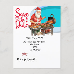 Postal Navidades en julio con SANTA CLAUS Guardar fecha
