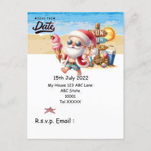 Postal Navidades en julio con SANTA CLAUS Guardar fecha