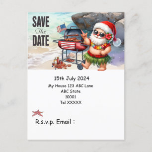 Postal Navidades en julio con SANTA CLAUS Guardar fecha