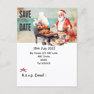 Postal Navidades en julio con SANTA CLAUS Guardar fecha