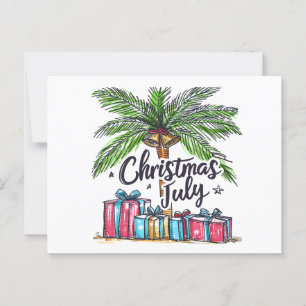 Postal Navidades en julio Regalos de palmeras de vacacion