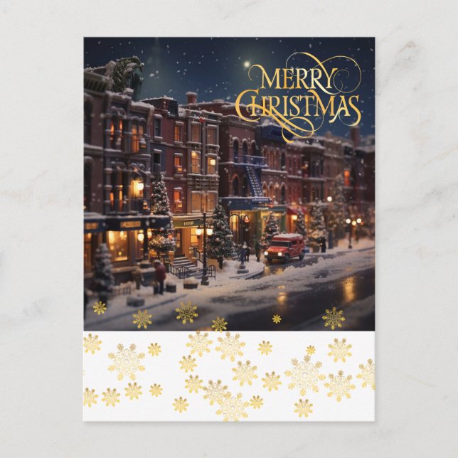 Postal Navidades en la ciudad. (Anverso)