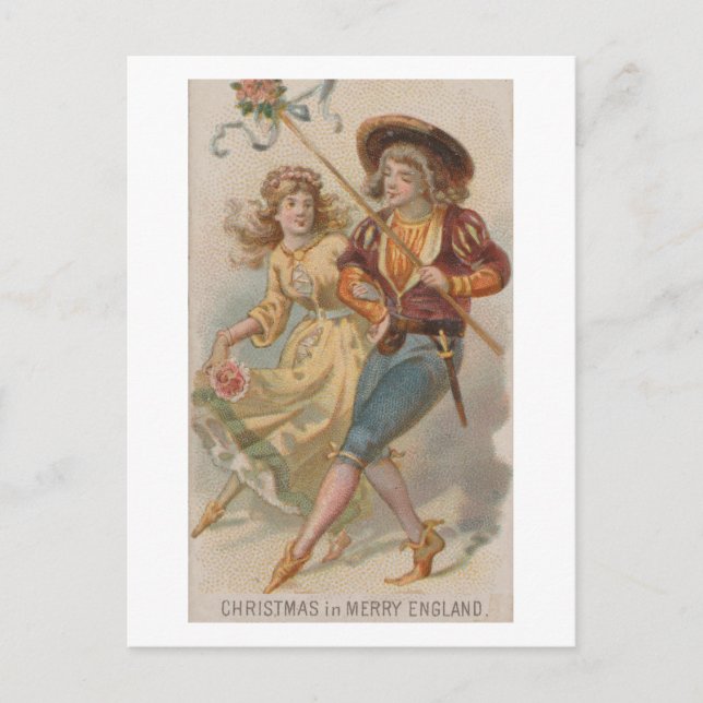 Postal Navidades en la Inglaterra de las cerezas de los a (Anverso)