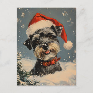 Postal Navidades en miniatura de Schnauzer