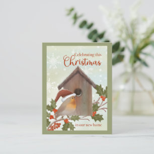 Postal Navidades en nuevo hogar Ave y Aves