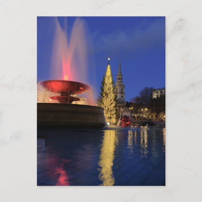 Postal Navidades en Trafalgar Square, Londres Reino Unido (Anverso)