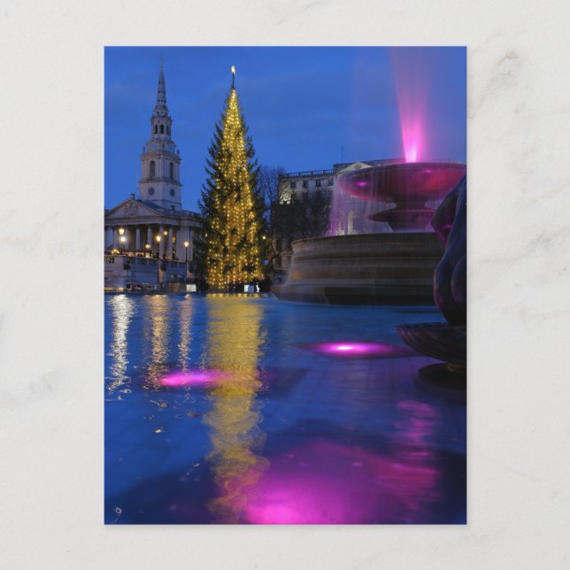 Postal Navidades en Trafalgar Square, Londres Reino Unido (Anverso)