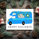 Postal Navidades encantadores Camper Vintage RV Xmas<br><div class="desc">Tarjeta de personalizable,  agregue su propio texto al reverso o al frente de la tarjeta. Revisa mi tienda por más diseños o hazme saber si quieres algo personalizado.</div>