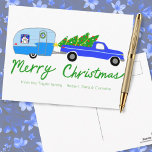 Postal Navidades encantadores Camper Vintage Trailer RV X<br><div class="desc">Espero que te guste este diseño. Añade tu propio texto al frente o al reverso. ¡Revisa mi tienda para más diseños y artículos que coincidan,  desde papel envasado hasta toallas de cocina!</div>