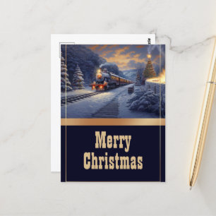 Postal Navidades entrenan pintura vintage