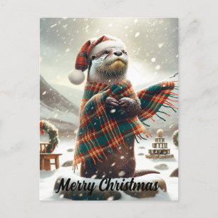 Postal Navidades escoceses Navidades Otter