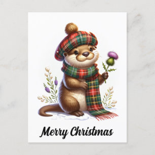 Postal Navidades escoceses Navidades Otter