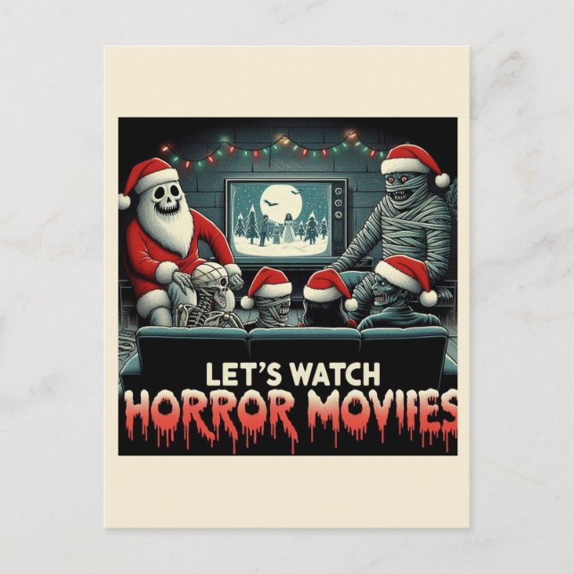 Postal Navidades espantaron a retro películas de terror a (Anverso)