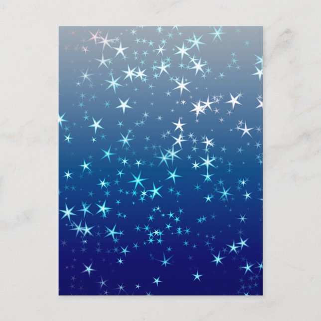 Postal Navidades Esparkles Stars Blue Sky (Anverso)