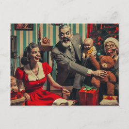 Postal Navidades espeluznantes: Retrato de una familia de