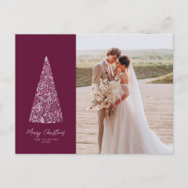 Postal Navidades espléndidos de ciruela de árbol de pruri