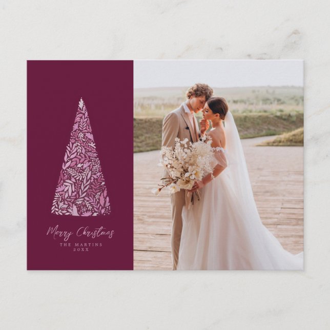 Postal Navidades espléndidos de ciruela de árbol de pruri (Anverso)