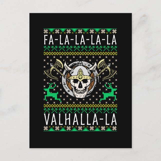 Postal Navidades Fa-La-La-La-Valhalla-La Viking (Anverso)