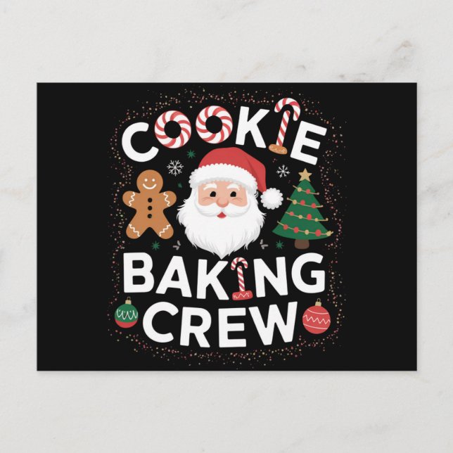 Postal Navidades familiares de navidades Cookie Baking Cr (Anverso)