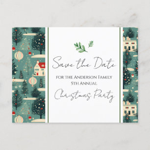 Postal Navidades familiares Fiesta Retro Village Salven l