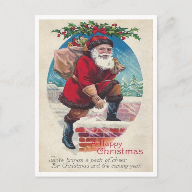 Postal Navidades felices de Santa sobre la Viñeta de Chim (Anverso)