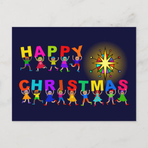 Postal Navidades felices Personalizado  Diversos niños Te